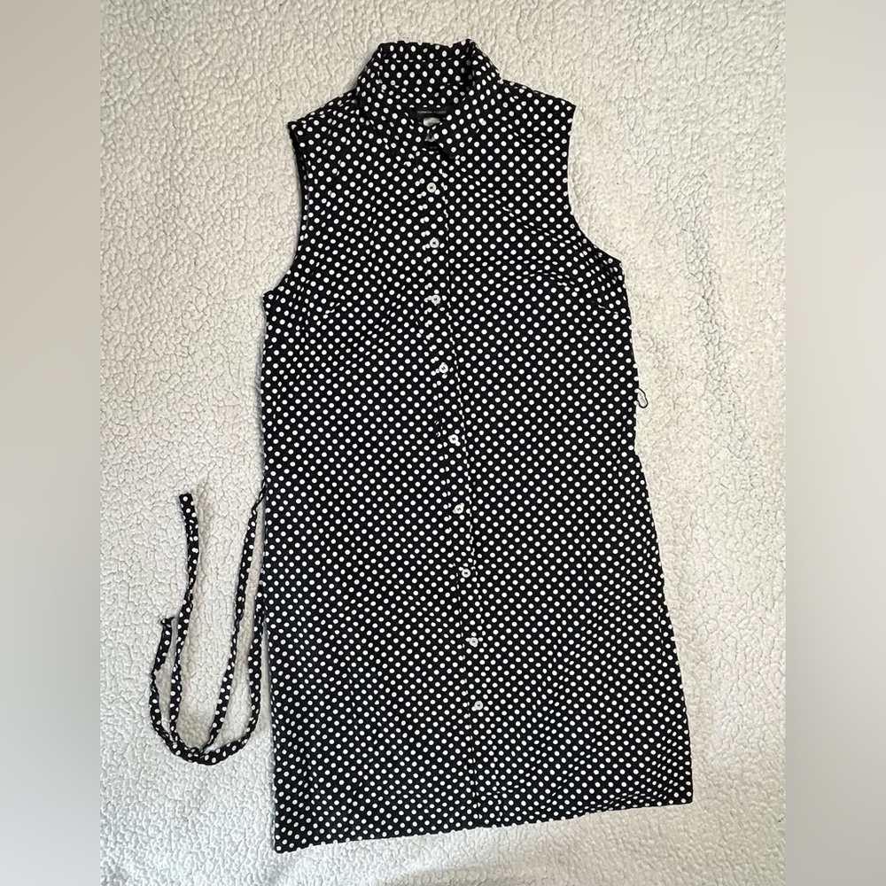 Tommy Hilfiger Navy Polka Dot Button Down Dress - Picture 5 of 11